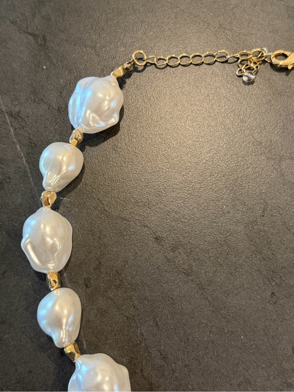 Baroque Pearl & Gold Necklace - Picture 4 of 4